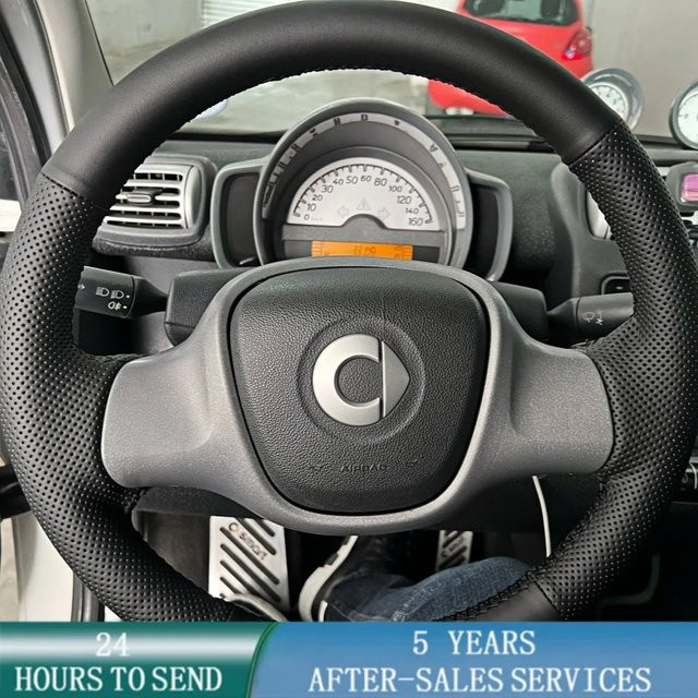 WUNHKF Lenkradbezug aus Mikrofaser-Leder zum Selbernähen in Schwarz für Mercedes-Benz Smart 451 Fortwo 2009–2015 - Bild 1