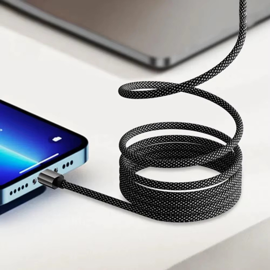 KEBIDUMEI 65W Magnetisches USB-C auf Typ-C Ladekabel, geflochtenes Datenkabel für schnelles Laden 3.0, Schwarz - Bild 2