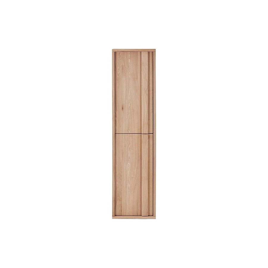 Vente-unique Badschrank Sarlo in Eiche Natur, Wandmontage mit Relieffront und internen Regalen, Breite: 35 cm, Höhe: 140 cm - Bild 2