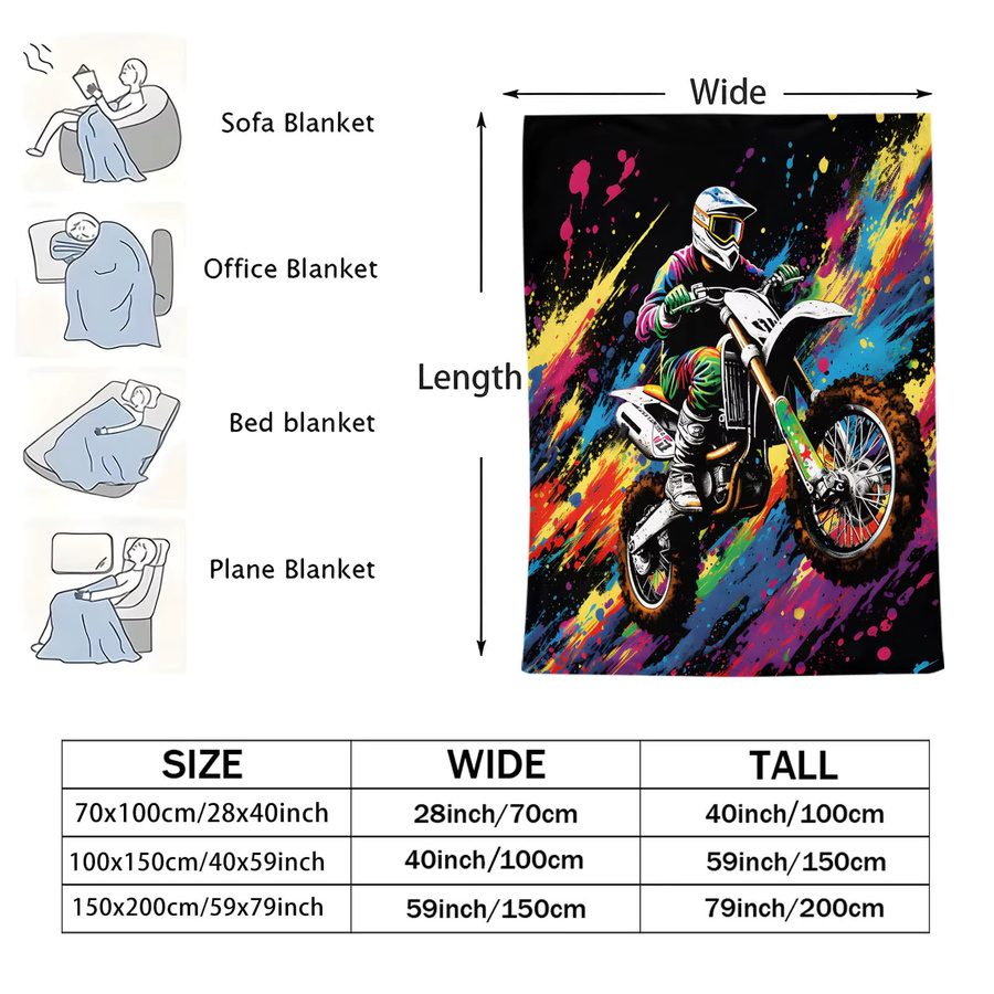 ZIZ Neon Motocross Rider Kunstdecke in Multicolour für Erwachsene - Bild 2