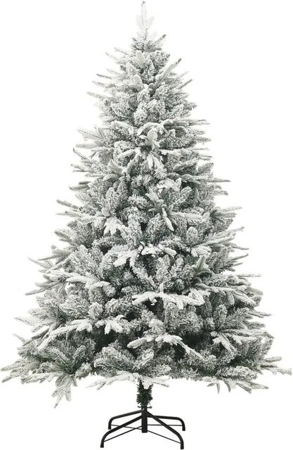 vidaXL Künstlicher Weihnachtsbaum Beschneit in Grün, Höhe: 240 cm, aus PVC und PE - Bild 1
