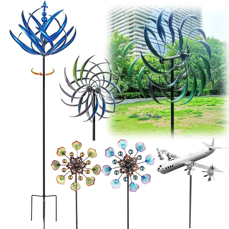 APWIKOGER Kinetische Windmühle aus Metall als rotierende 3D Skulptur für Garten und Hof - Bild 7