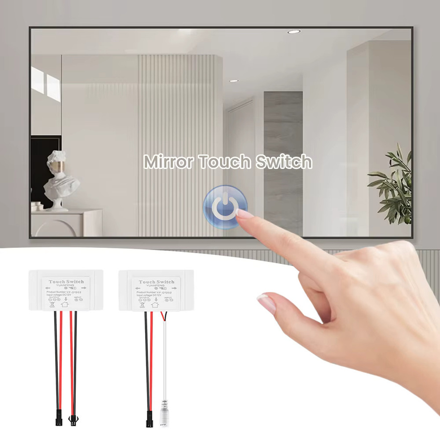 Aideepen Touch Sensor Dimmer Schalter für LED Badezimmer Spiegel, DC 12V 5A 60W, Farbe: Weiß - Bild 2