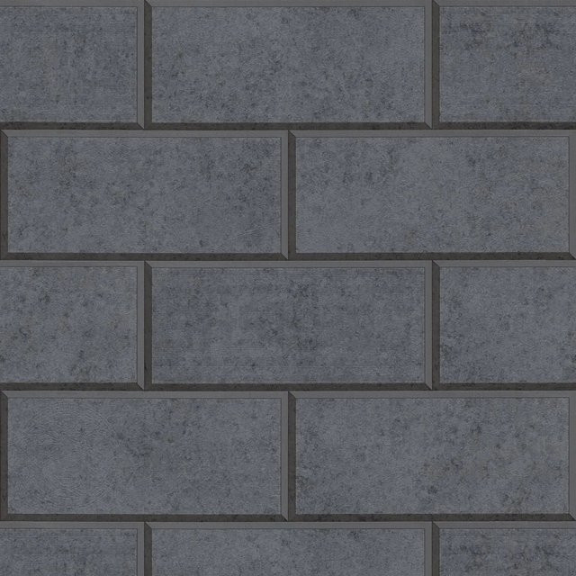 Profhome Tapete Stein Kacheln Uni Matt Grau, B: 0,70 m x L: 10,05 m, 7,035 m2 - Bild 1
