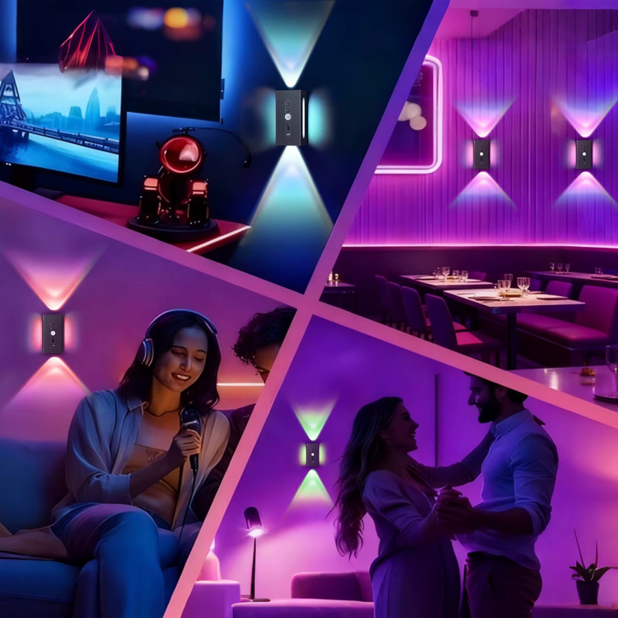 Intelligentes RGB-Sensor-Nachtlicht mit Bewegungssensor und magnetischer Wandmontage, USB wiederaufladbare LED-Atmosphärenlampe in Multicolour für Schlafzimmer und Flur - Bild 5