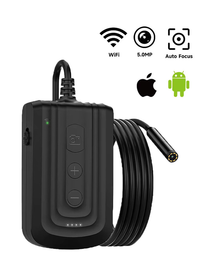 ZYPUSON WiFi HD Endoskop Kamera, tragbares IP67 wasserdichtes Boreskop mit 8 mm Linse für iOS und Android, Schwarz - Bild 5