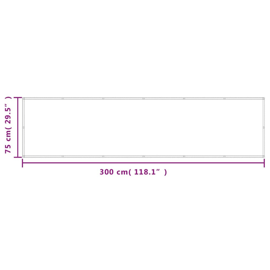 vidaXL Balkon Sichtschutz aus Polyester-Oxford in Sandfarben, Höhe: 75 cm, Breite: 300 cm - Bild 3