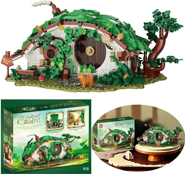 Stemedu MOC Zwergenhaus Bausteine Set mit 1088 Teilen, Kreatives Fantasy Modell in Mehrfarbig für Kinder und Erwachsene - Bild 1