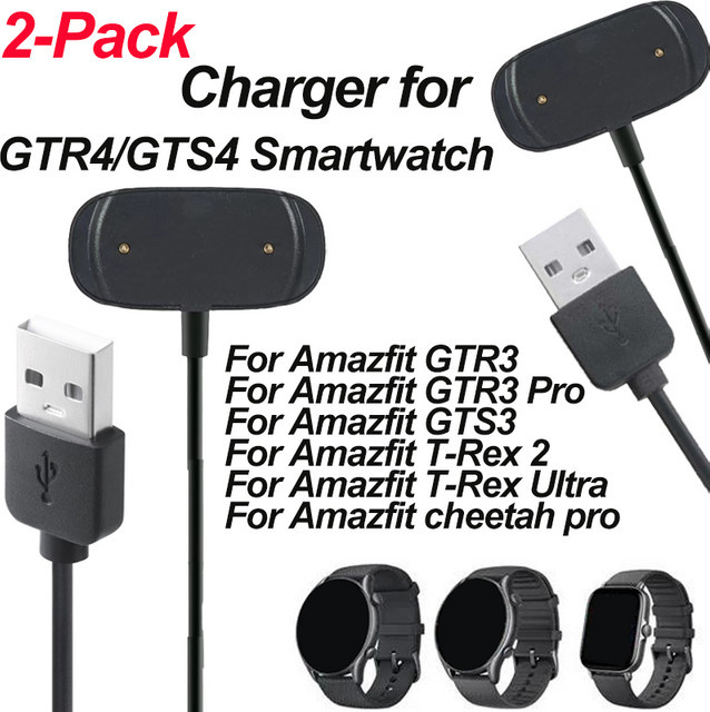 Amazfit Uhrenarmband, 2er-Pack, Ersatz-Ladekabel, Schwarz, Unisex - Bild 1