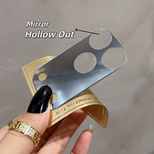 YLUOYI Spiegel-Hartglas Kameraschutz für iPhone 17 Pro Max und iPhone 17 Pro, Rückkamera-Schutzfolie mit Linsenring in Grau und Gold - Bild 1