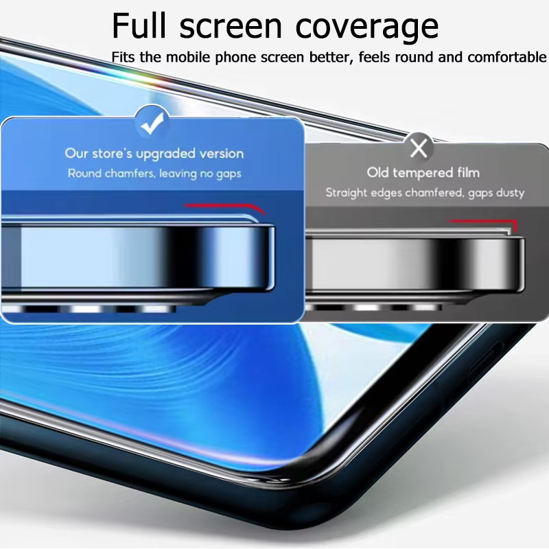 3er-Set gehärtetes Glas Displayschutzfolie für OnePlus Nord N200 5G, transparent, mit Fingerabdruck-Entsperrung und vollständiger Abdeckung - Bild 2