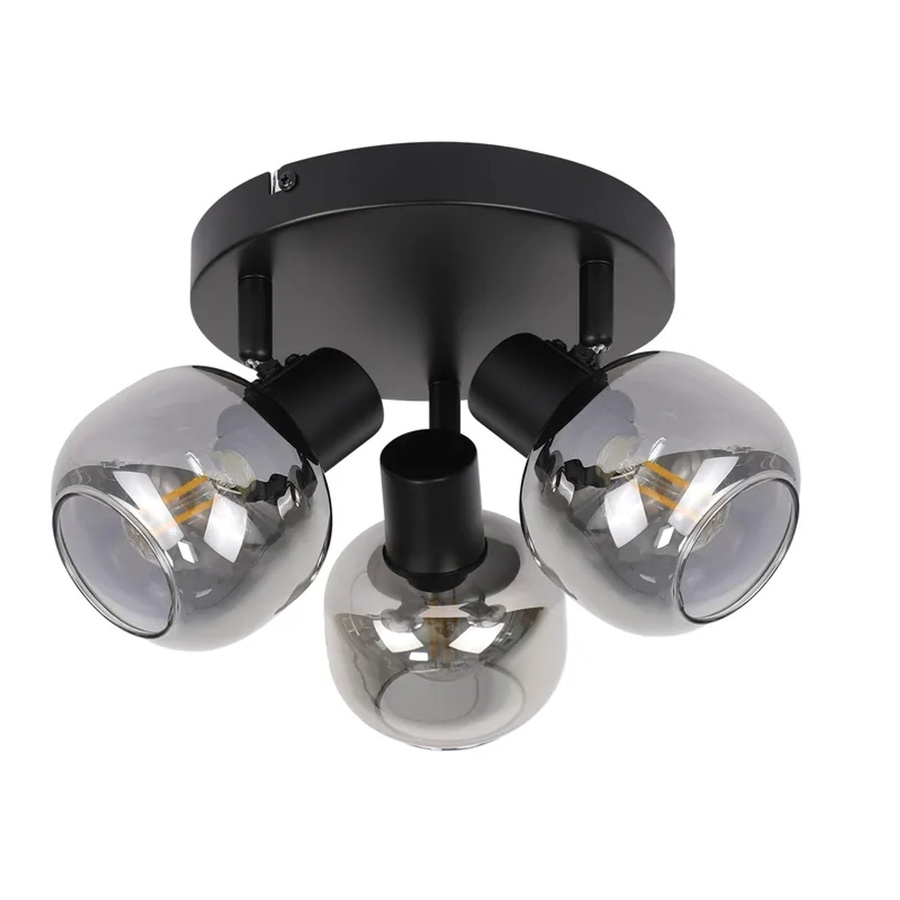 NETTLIFE Deckenleuchte L19 aus Metall und Glas in Schwarz, verstellbar mit E14 Fassung - Bild 2