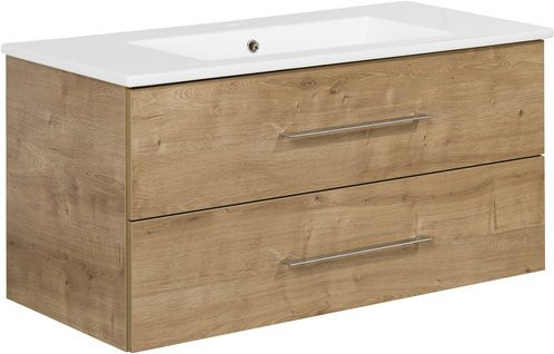 Fackelmann Badmöbel-Set b.perfekt in Asteiche Braun mit Soft-Close-Türen und Schubladen, Wandmontage, B/H/T: 103 x 50,9 x 48 cm - Bild 1
