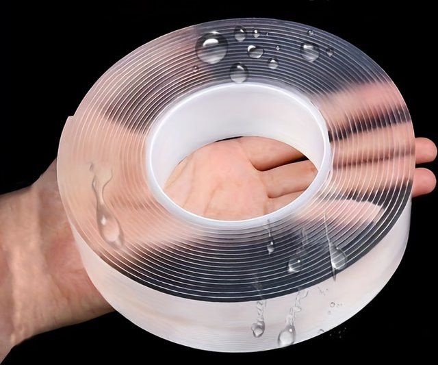 Wiederverwendbares doppelseitiges Klebeband aus transparentem Kunststoff, wasserfest für Küche und Badezimmer - Bild 1
