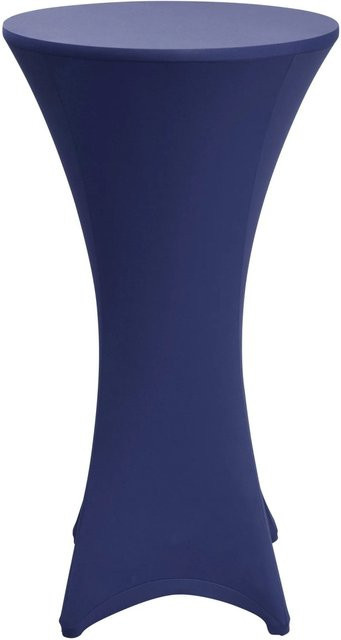 Beautissu Stretch Tischdecke für Stehtisch und Bistrotisch, rund, Blau, Durchmesser: 80 cm - Bild 1
