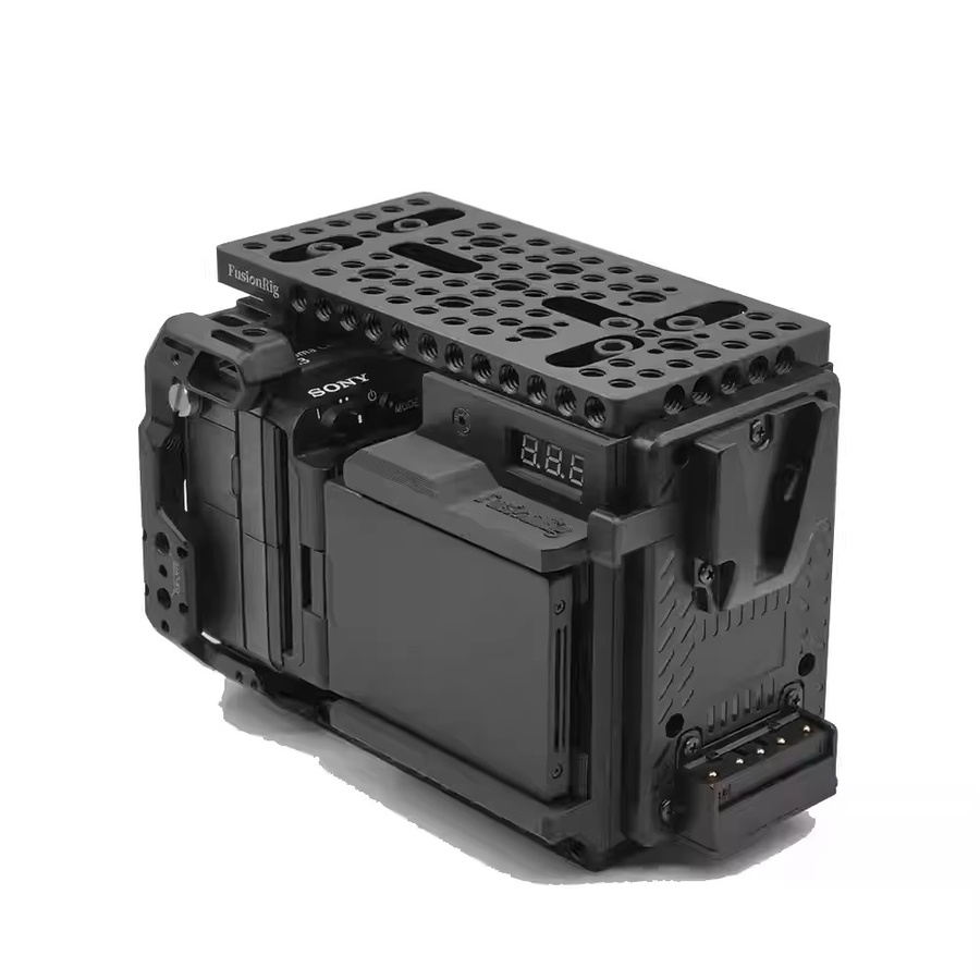 FusionRig Kamerakäfig-Erweiterungsmodul für Sony FX3 und FX30 in Schwarz, kompatibel mit Tilta TA-T16 und SmallRig 4183 - Bild 2
