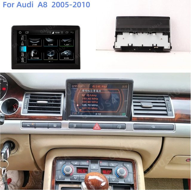 YANFU Android 13 Carplay Auto Stereo Headunit mit GPS und 4G SIM für Audi A8 D3 2002-2010 in Schwarz - Bild 1