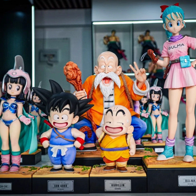 Bandai Dragon Ball Z Kindheitsfiguren-Set, Lunch, Krillin, Goku, Chichi, Bulma, PVC-Statue - Bild 1