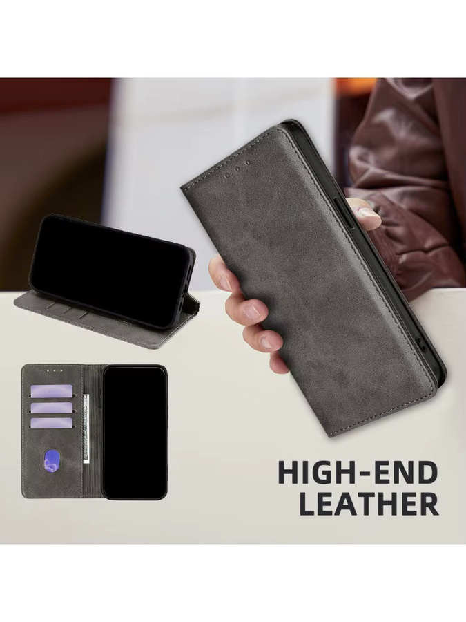Xiaomi Redmi Note 14S 4G Leder Flip Brieftasche Schutzhülle in Blau mit Kartenfächern - Bild 7
