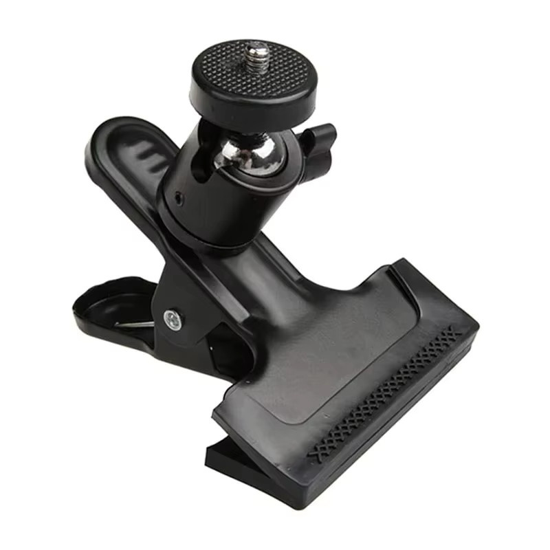 Kamera-Clip-Klemme aus Metall in Schwarz mit 360-Grad-Schwenkfunktion und 1/4 Zoll Gewindeschraube für SLR und DSLR sowie Kamerastative - Bild 2