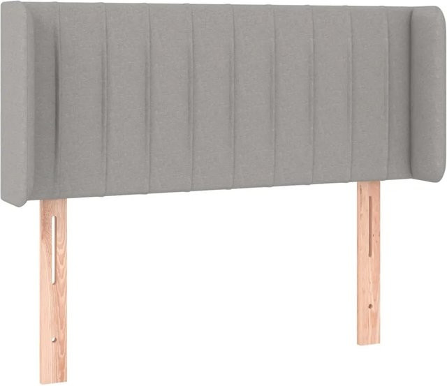 vidaXL LED Kopfteil Hellgrau mit USB-Ladeanschluss und integrierter Beleuchtung, B/H: 93 x 78/88 cm, Tiefe: 16 cm - Bild 1