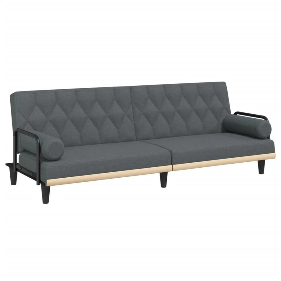 vidaXL Schlafsofa mit Armlehnen in Dunkelgrau aus Stoff für Wohnzimmer und Schlafzimmer - Bild 2