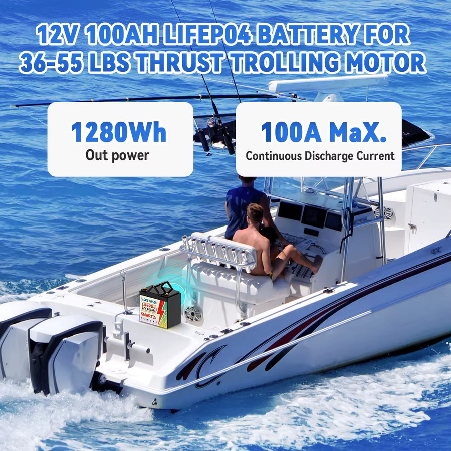 DEEPSPAEK 12V 100Ah LiFePO4 Batteriepack mit Bluetooth BMS 100A für Solar, Boot, Wohnmobil und Camping - Bild 5