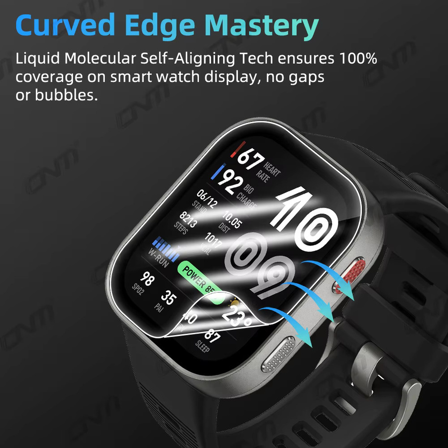 ONM Hydrogel-Displayschutzfolie für Amazfit Bip Max, transparent, kratzfest und HD-Vollabdeckung - Bild 2