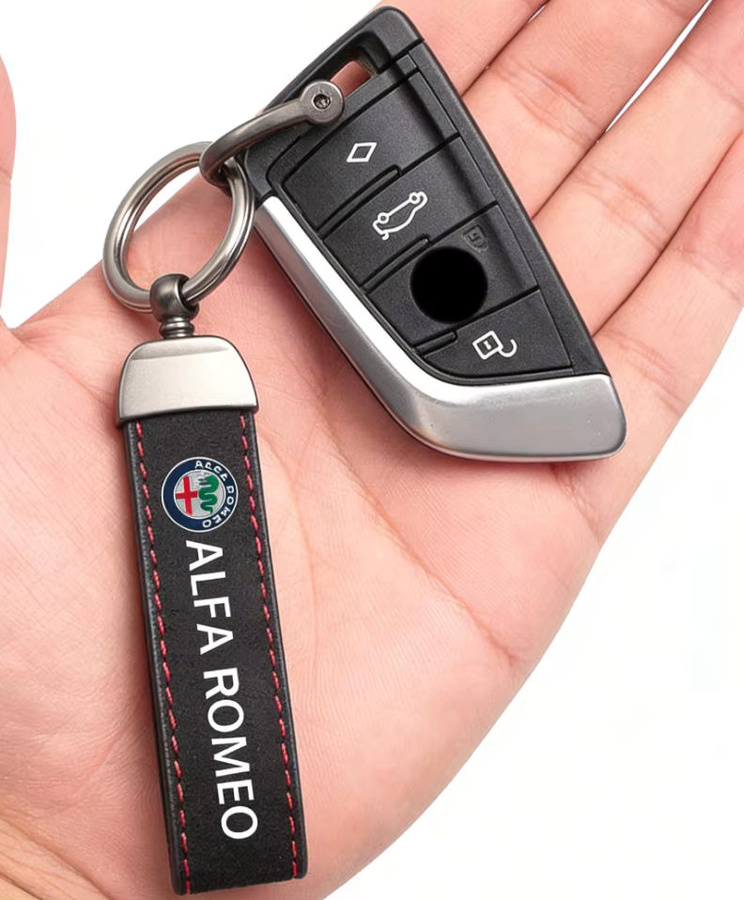 Alfa Romeo Schlüsselanhänger, Wildleder, Auto-Emblem - Bild 2
