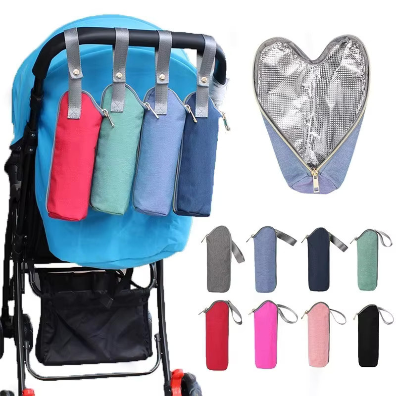 Isoliertasche für Babyflaschen in Grau als Thermotasche und Kinderwagen-Hängetasche - Bild 3
