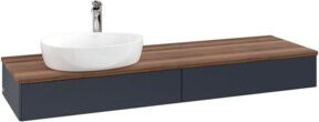V&B Waschtischunterschrank Antao ohne Frontstruktur, Wandhängend, Blau lackiert, Breite: 160 cm, Tiefe: 50 cm - Bild 1