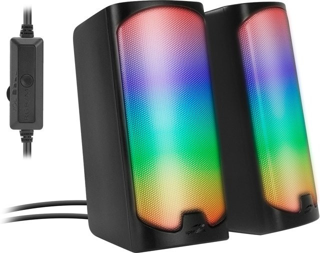 Speedlink TONOS RGB Gaming Stereo Lautsprecher mit Bluetooth und 3,5 mm Klinke, schwarz - Bild 1