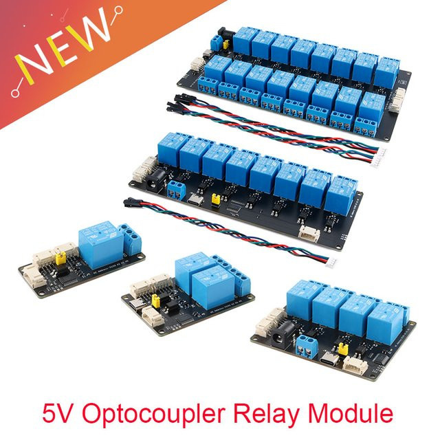 Weg-Erweiterungsrelais-Modul XL9535-K1V5 mit 1 2 4 8 oder 16 Kanälen, 5 V Netzteil, I2C-Kommunikation und Optokoppler-Isolation - Bild 1