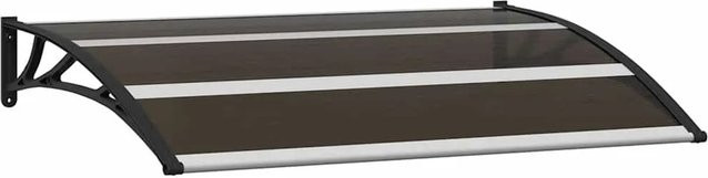 vidaXL Vordach in Schwarz aus Polycarbonat und Aluminium B/T: 120 x 75 cm - Bild 1