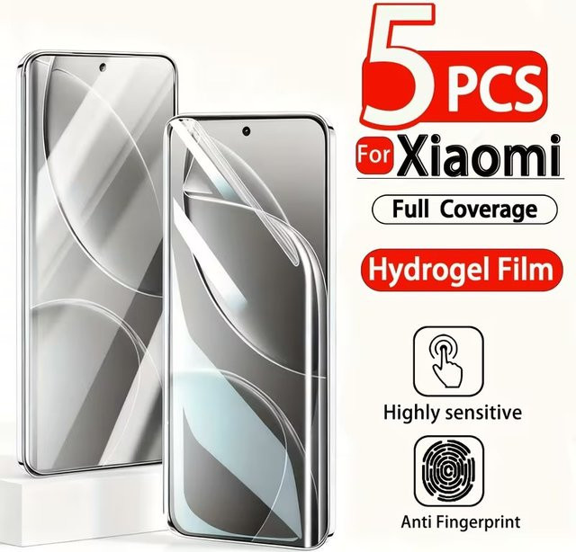 5 Stück Hydrogel-Displayschutzfolien für Xiaomi Mi 15T Pro 14T 13T 12T 11T 10T 9T und Mi 15 Ultra 8 13 12 11 Lite in Transparent - Bild 1