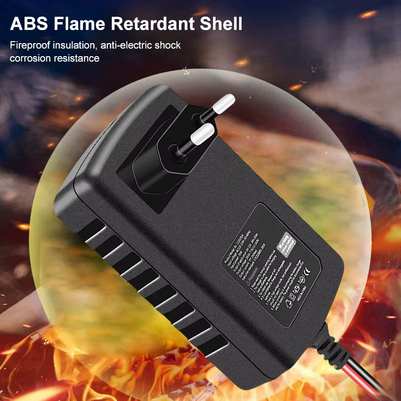 EAFC Vollautomatisches Batterie Ladegerät für 12V und 6V Blei-Säure-Batterien, 2A Mini Ladegerät für Motorrad, Auto und Spielzeug, Schwarz - Bild 5