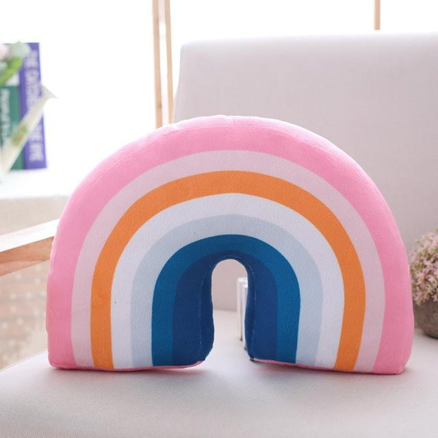 Binchi Fitness Regenbogen Plüschkissen in Rot, Rosa und Multicolour, B/H: 35 x 25 cm - Bild 1