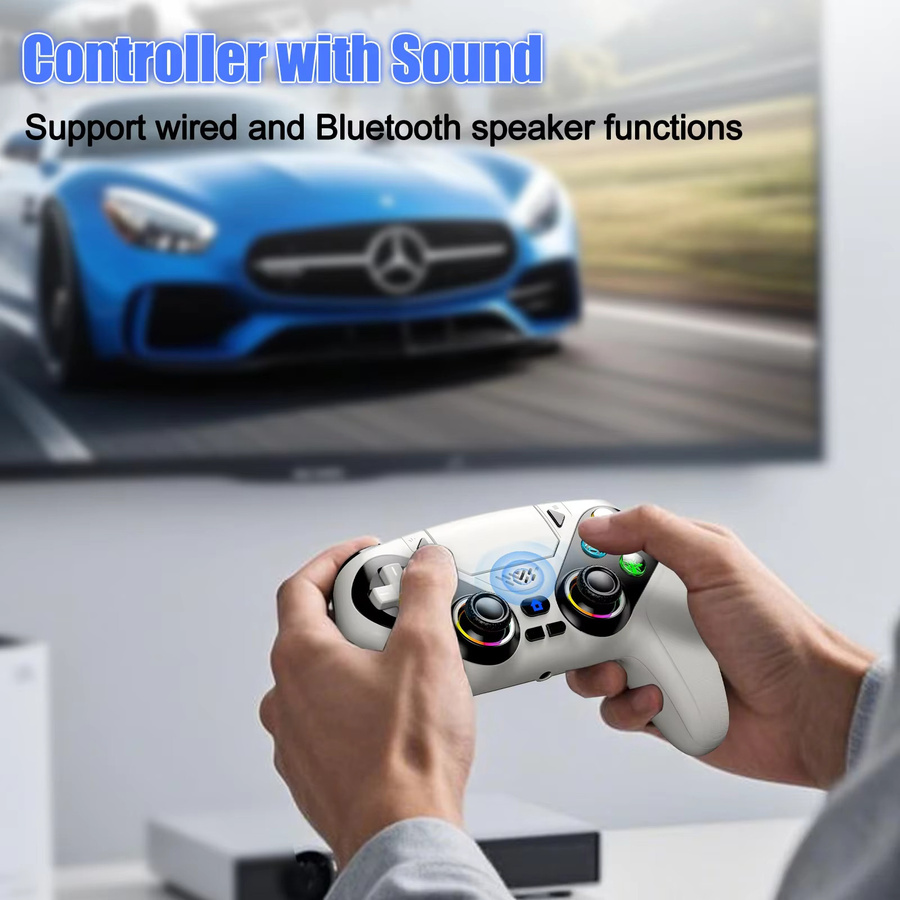 Bonacell Kabelloser Controller für PlayStation 5 in Weiß mit Hall-Joystick und Turbo-Funktion - Bild 4