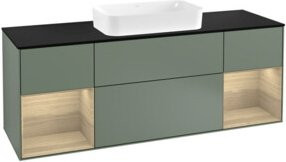 V&B Waschtischunterschrank Finion Wandbeleuchtung in Eiche lackiert, Breite: 160 cm, Tiefe: 50,1 cm, Höhe: 50,1 cm - Bild 1