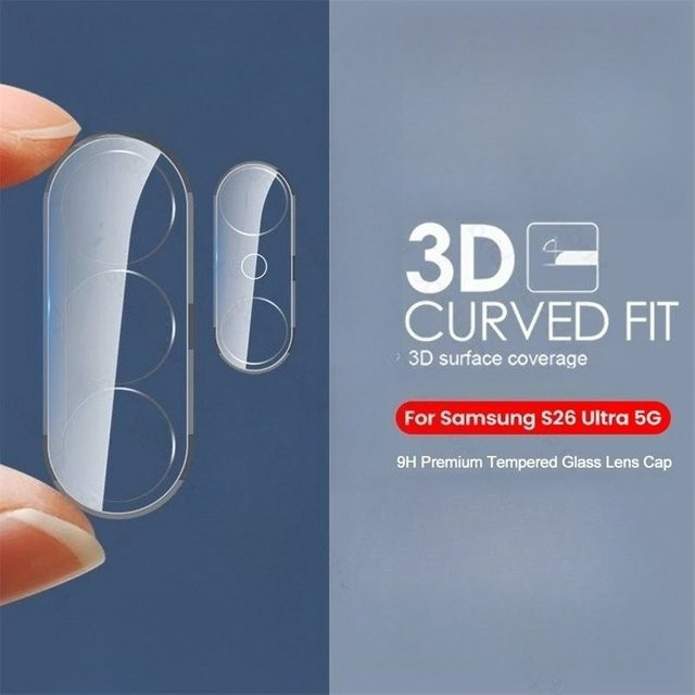 Transparentes 3D-Kameraglas für Samsung Galaxy S26 Ultra 5G als gebogene Objektivfolie mit 9H Härtegrad - Bild 1