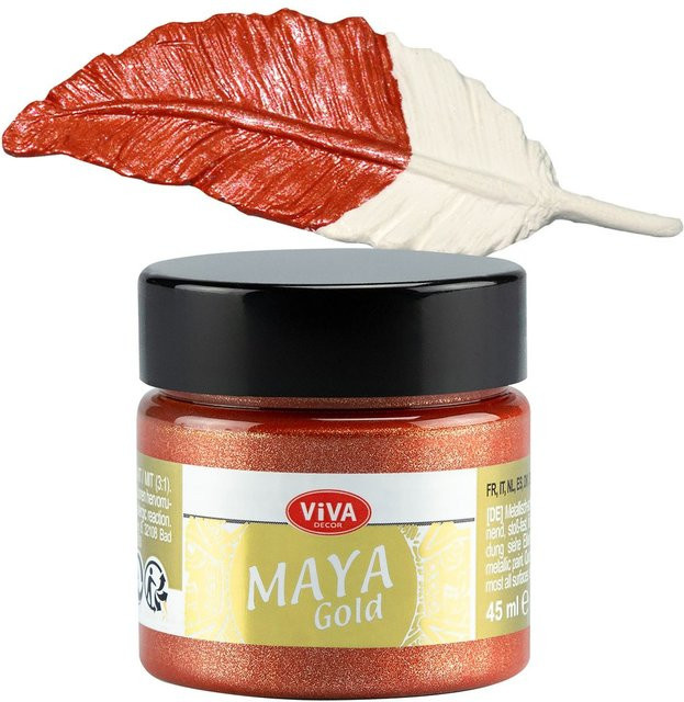 Viva Decor Maya Gold Effektfarbe in Gold und Orange, 45 g - Bild 1