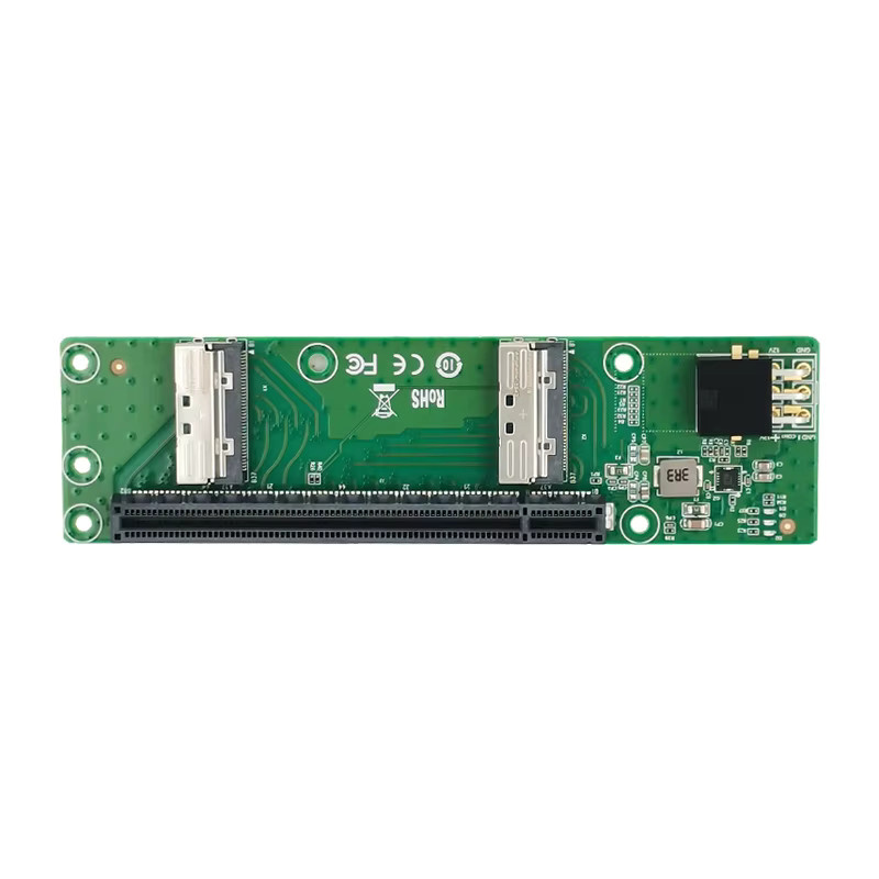 2er-Set MCIO X8 zu PCIe 5.0 X16 Slot Riser CEM XIC 0516PE in Grün - Bild 2