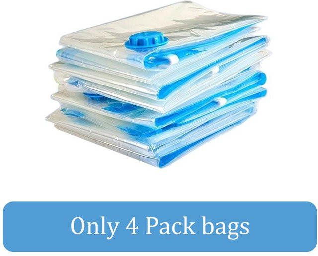 4er-Pack Vakuum-Aufbewahrungsbeutel von Simplistic Living Home, transparent, für Kleidung und Bettwäsche, Breite: 30 cm, Tiefe: 50 cm - Bild 1