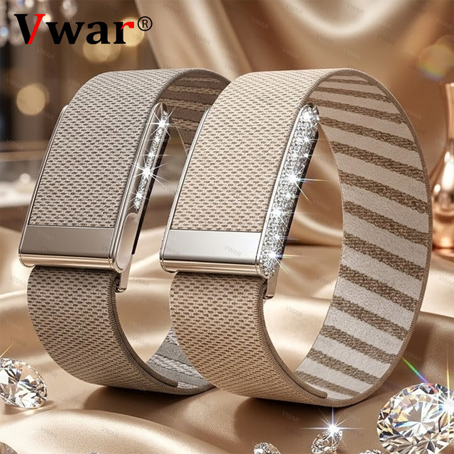 Armband für Whoop 5.0/ONE/Peak/Life, Textil, Diamant, Silber, Damen - Bild 1