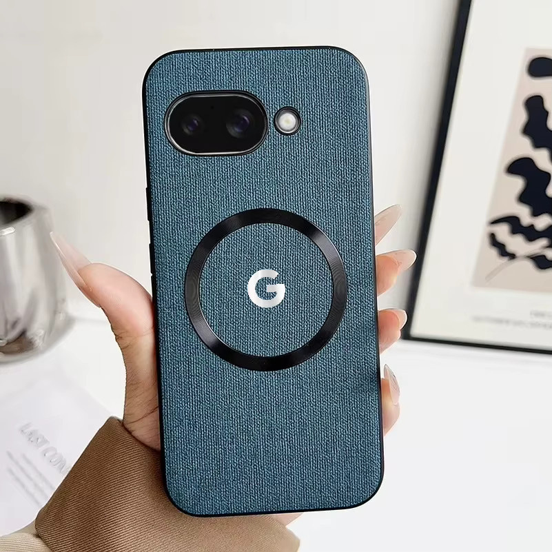 Offizielle Stoff-Leder-Magnethülle für Google Pixel 10 Pro XL 9 8 7 6 10 A in Schwarz mit MagSafe für kabelloses Laden - Bild 3