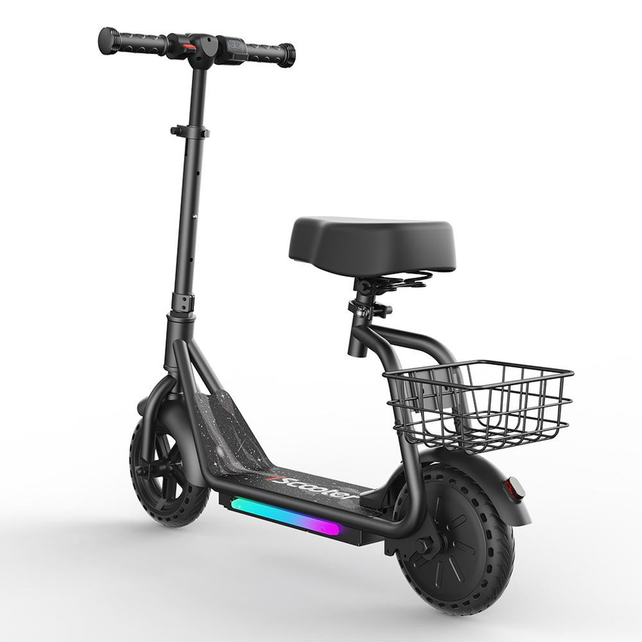 iScooter iK7 2-in-1 Kinder E-Scooter mit abnehmbarem Sitz & Korb schwarz - Bild 2