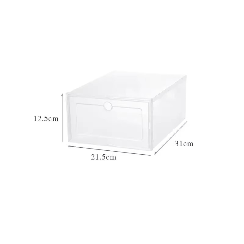 Stapelbare Schuhboxen aus transparentem Kunststoff zur Schuhorganisation, B/T/H: 31,0 x 12,5 x 12,5 cm - Bild 2
