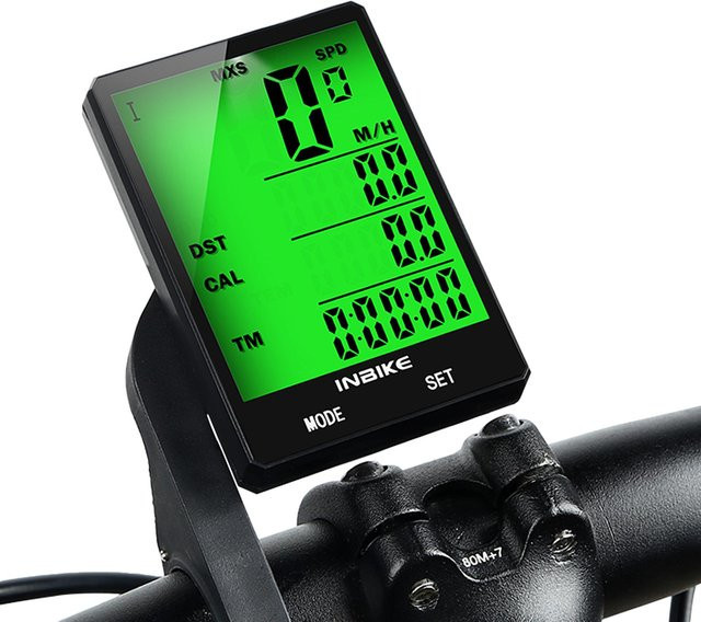 INBIKE Multifunktions Fahrradcomputer Drahtlos, 2,8 Zoll, Regendicht, Grün - Bild 1