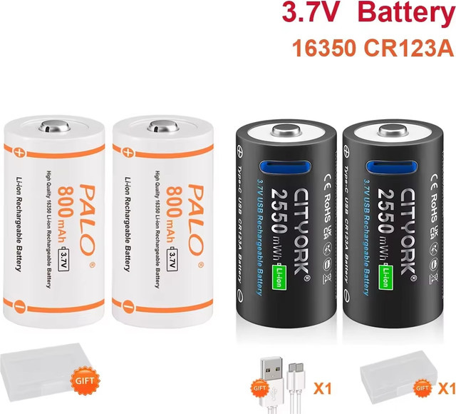 PALO CR123A Lithium-Ionen Akku 3,7 V für LED Taschenlampen, Laser und Kameras - Bild 1