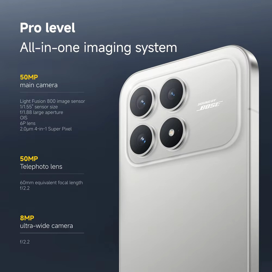 Xiaomi POCO F8 Pro 5G Smartphone in Silver mit Snapdragon 8 Elite, 6.59 Zoll 120Hz HyperRGB AMOLED-Display, 6210mAh Akku, 100W Ladefunktion und 50MP Kamera sowie NFC - Bild 5